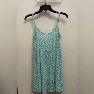 Floral scoop-neck, open-back slip dress
